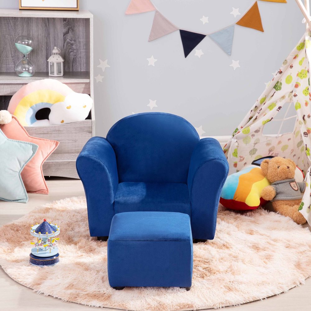 Naomi Home Shirley Kid Sofa Chair with Ottoman - 18