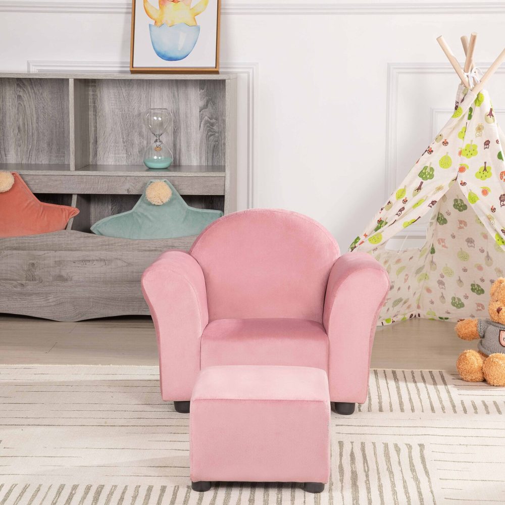 Naomi Home Shirley Kid Sofa Chair with Ottoman - 23