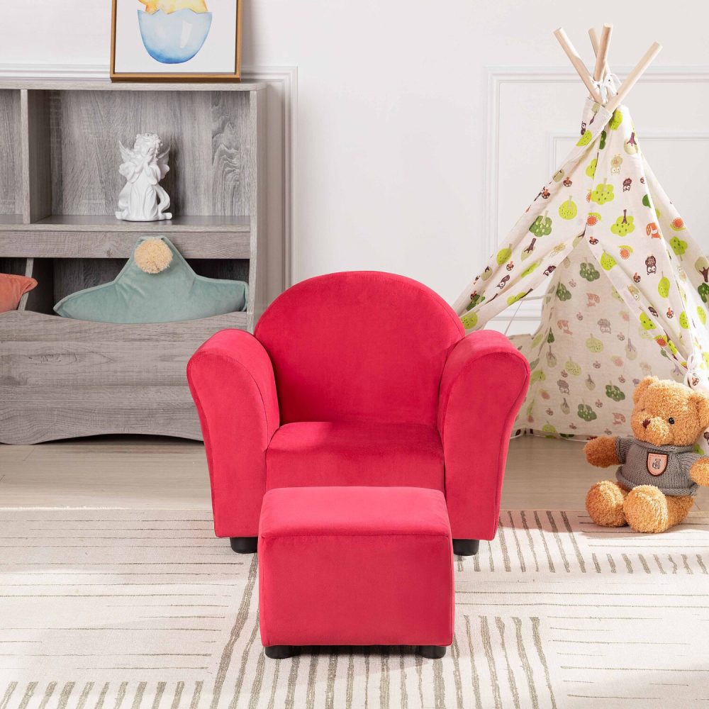 Naomi Home Shirley Kid Sofa Chair with Ottoman - 8