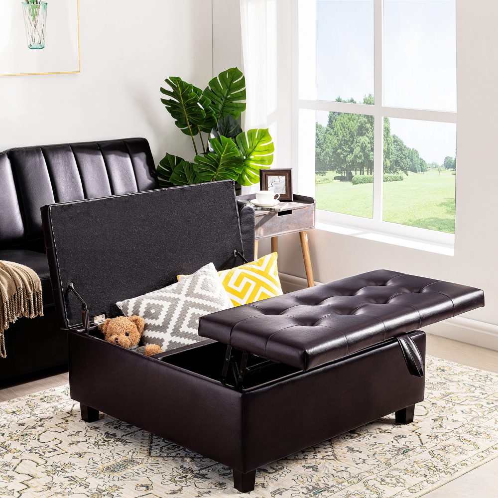 Ciara Upholstered Lift Top Ottoman by Naomi Home Naomi Home