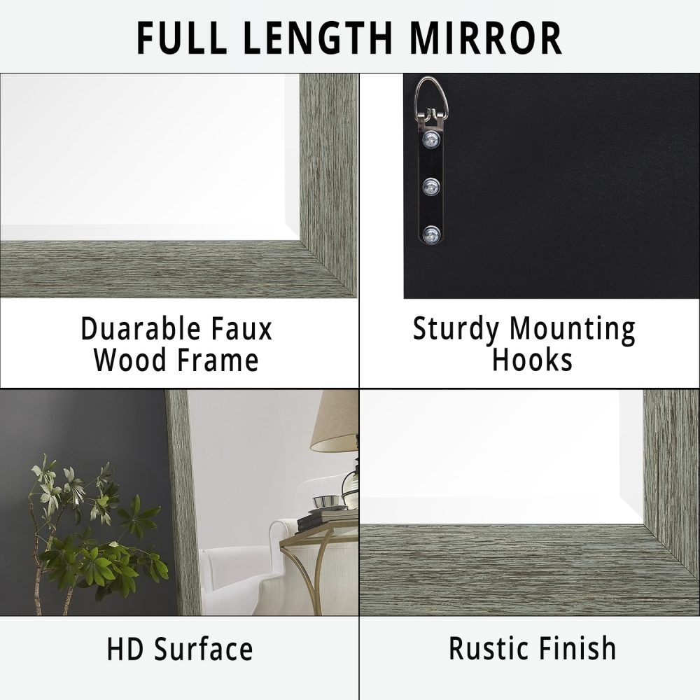Rustic Floor Mirror Framed Full Length Mirror by Naomi Home - 26