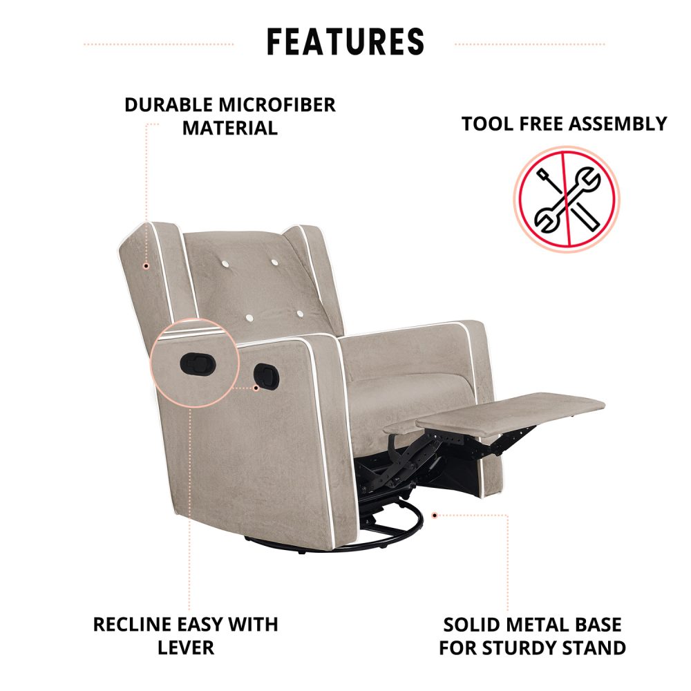 Odelia Swivel Glider Rocker Recliner by Naomi Home - 9