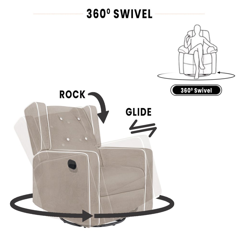 Odelia Swivel Glider Rocker Recliner by Naomi Home - 11