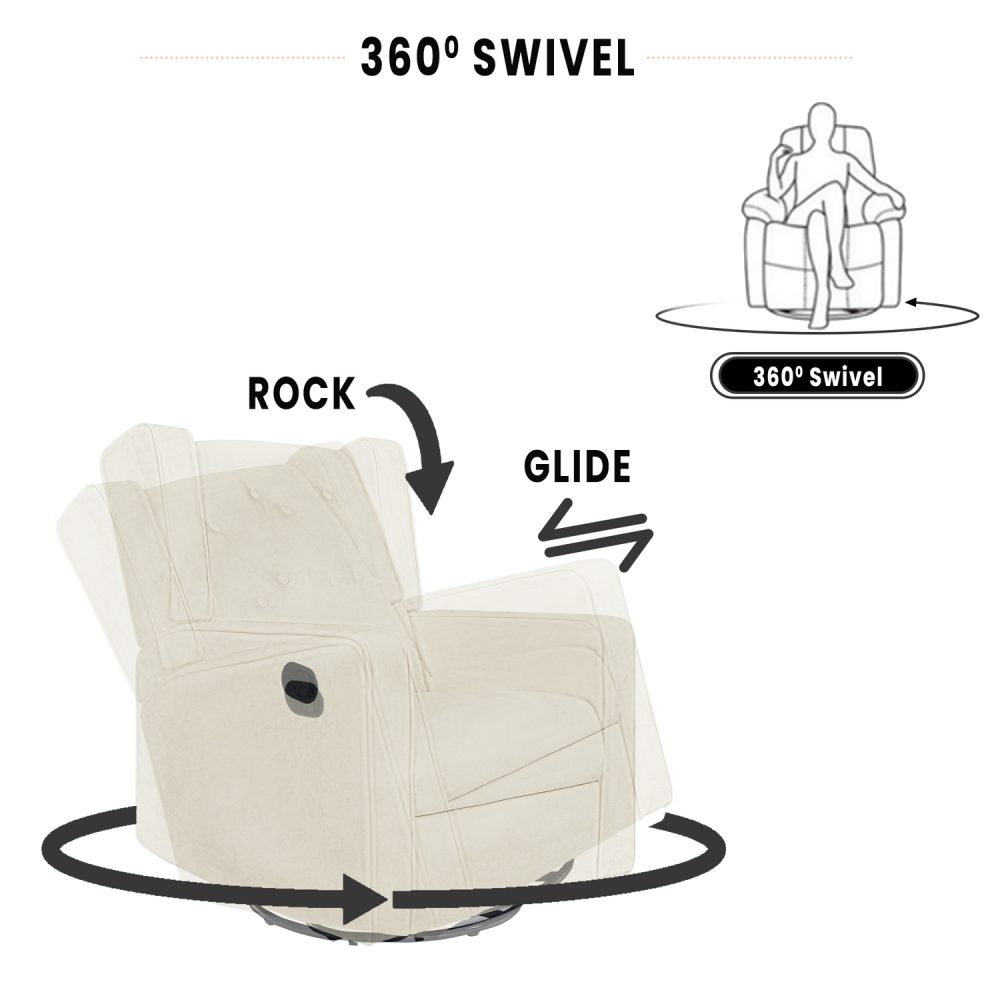 Odelia Swivel Glider Rocker Recliner by Naomi Home - 16