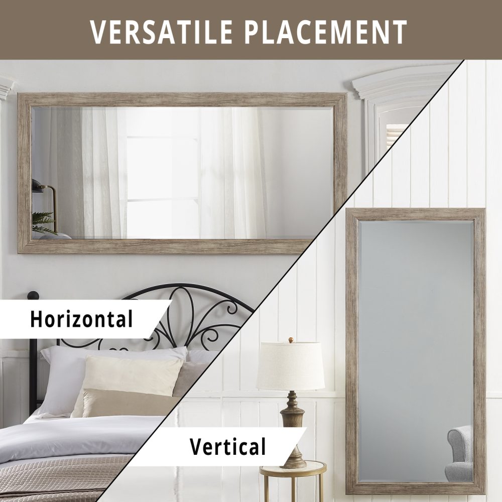 Rustic Floor Mirror Framed Full Length Mirror by Naomi Home - 10
