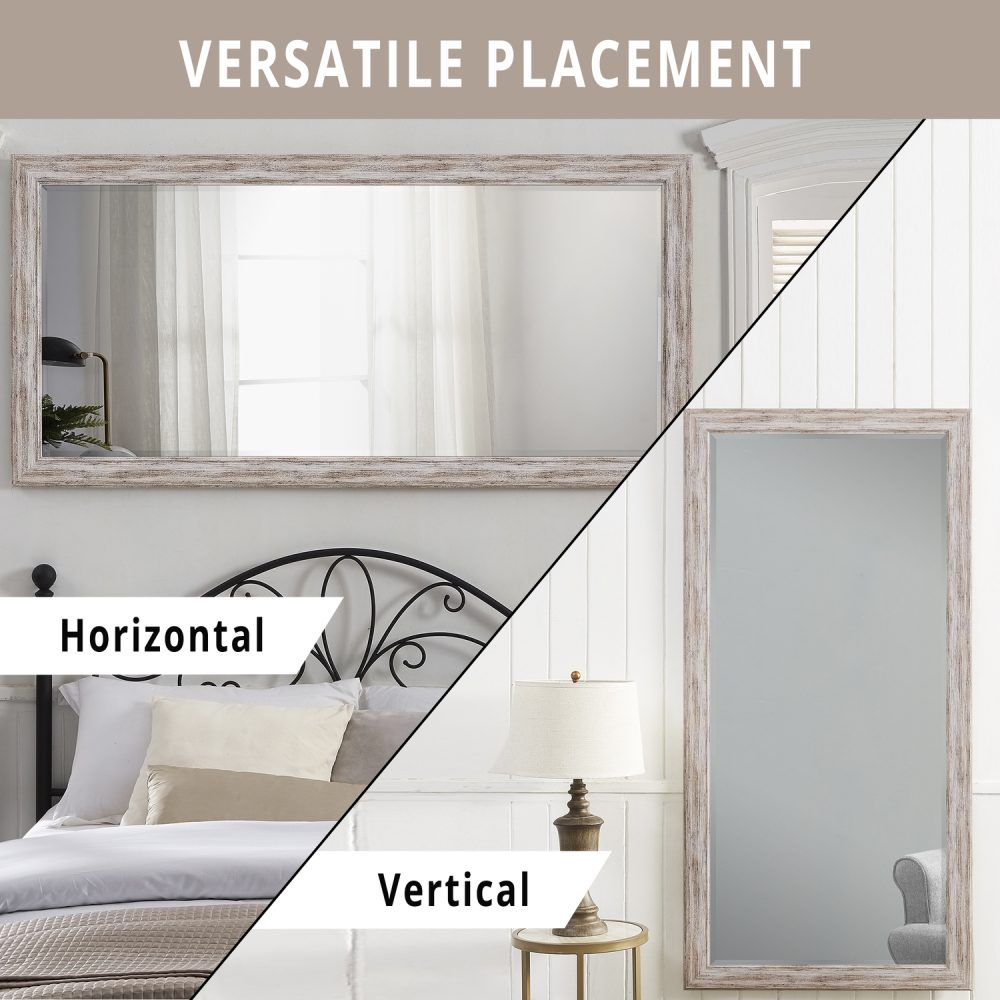 Rustic Floor Mirror Framed Full Length Mirror by Naomi Home - 15