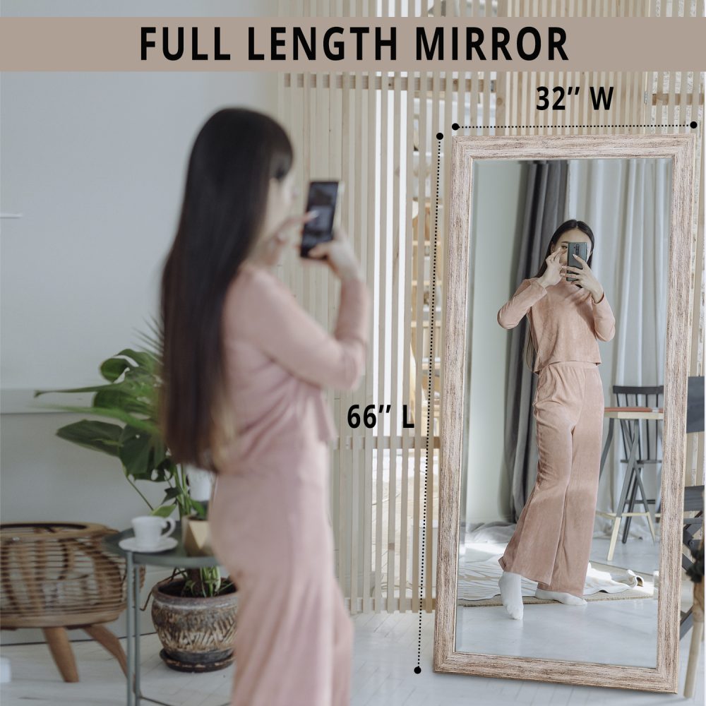 Rustic Floor Mirror Framed Full Length Mirror by Naomi Home - 16