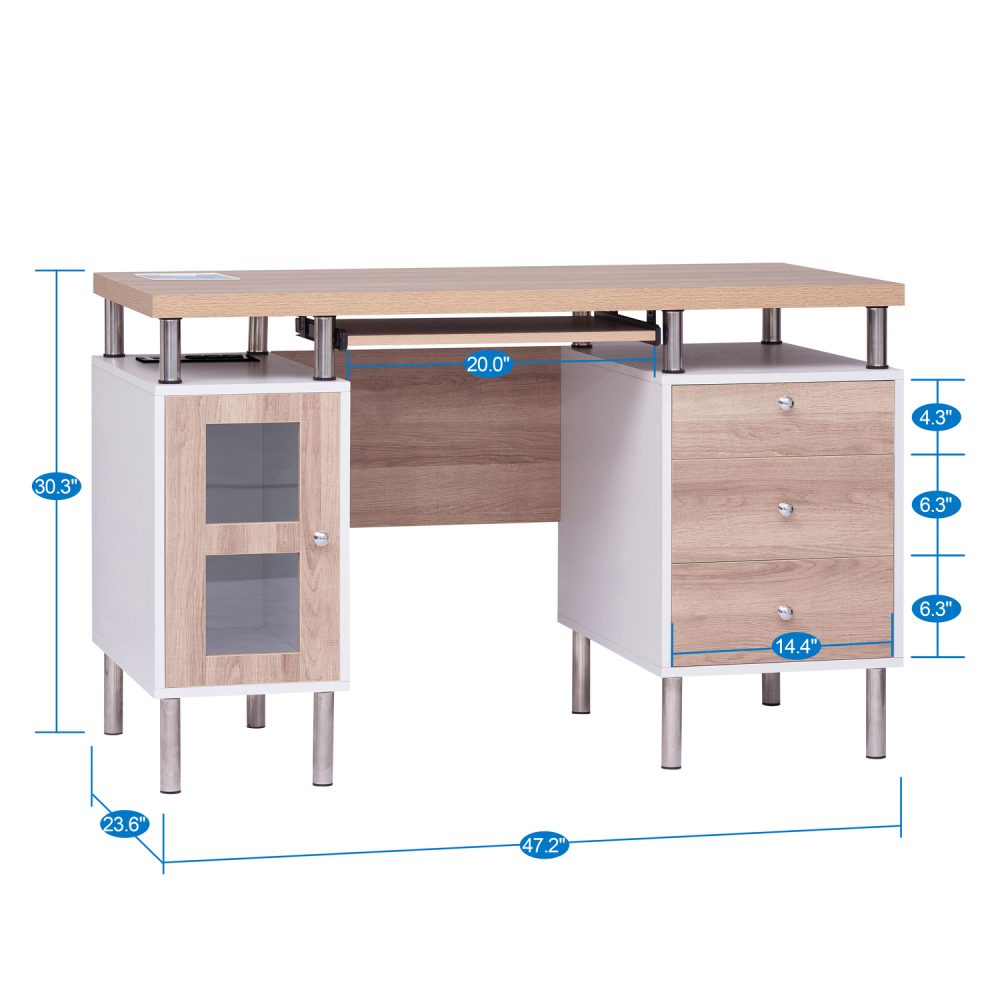 Elsy Contemporary Two-Tone Desk by Naomi Home - 3