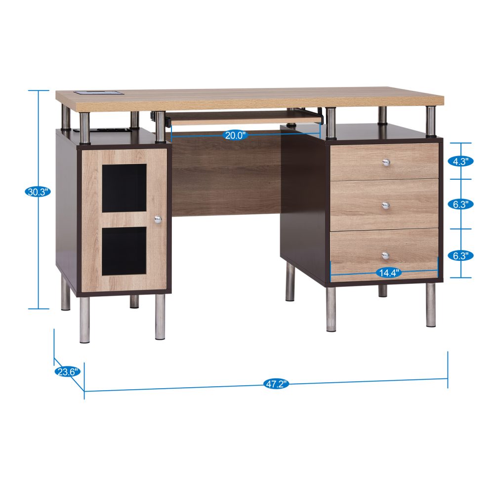 Elsy Contemporary Two-Tone Desk by Naomi Home - 8