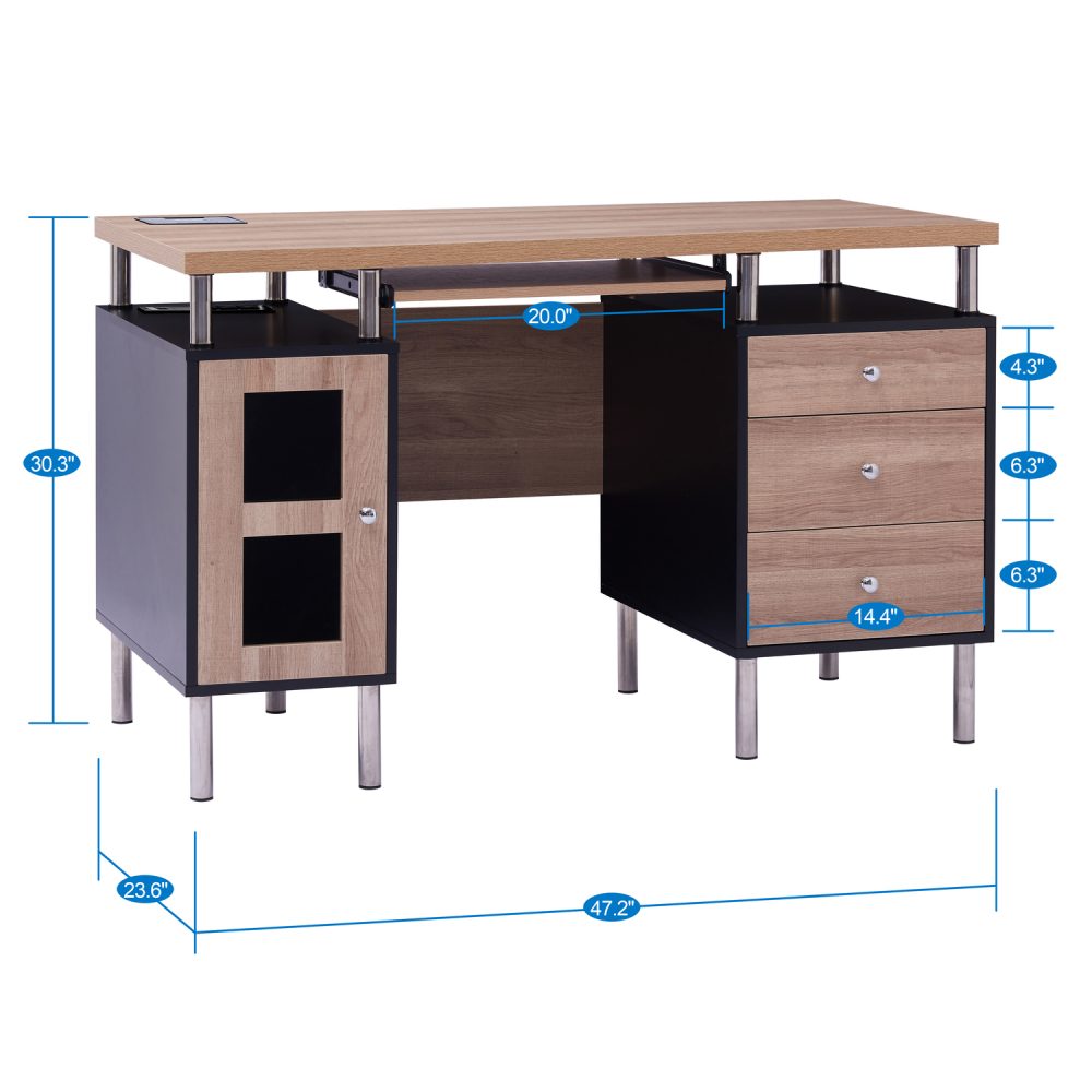 Elsy Contemporary Two-Tone Desk by Naomi Home - 13