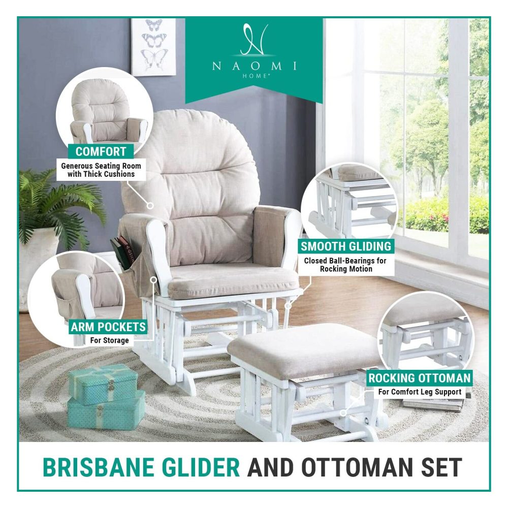 Naomi Home Brisbane Glider and Ottoman Set - 30