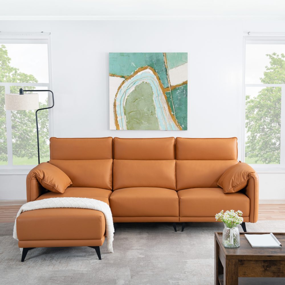 Dora Sectional Sofa Pet Friendly Easy to Clean Oversized L Shaped Sofa with Ottoman High Back - 2