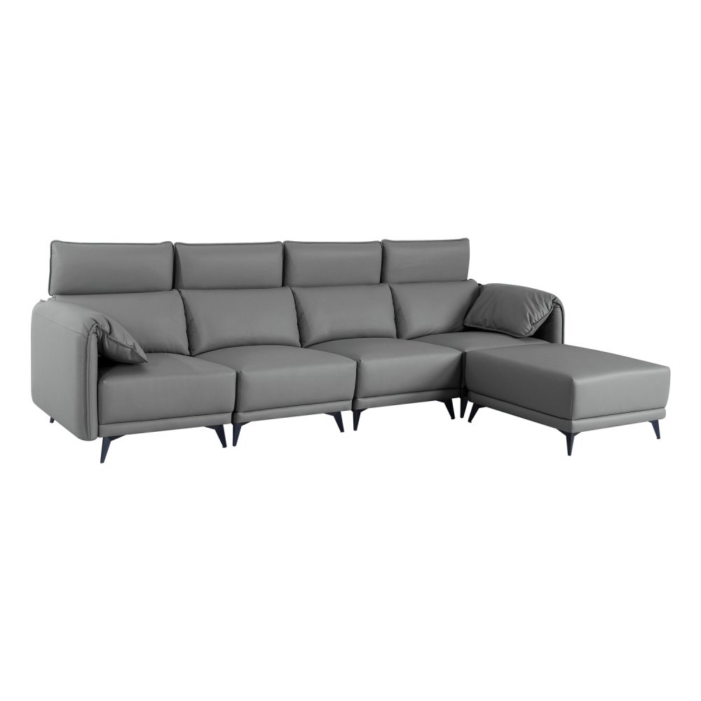 Dora Sectional Sofa Pet Friendly Easy to Clean Oversized L Shaped Sofa with Ottoman High Back - 6