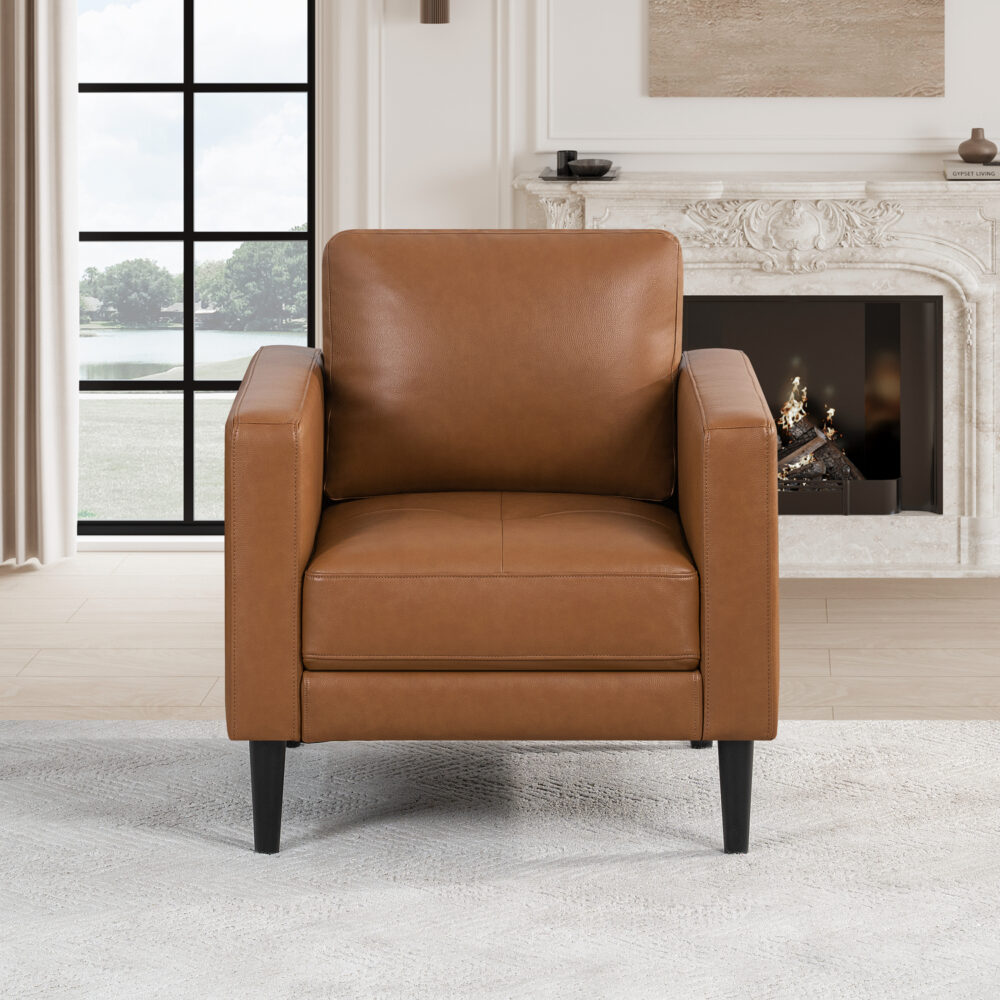Naomi Home Velonie Air Leather Couch Upholstered Single Sofa Chair for Living Room - 1