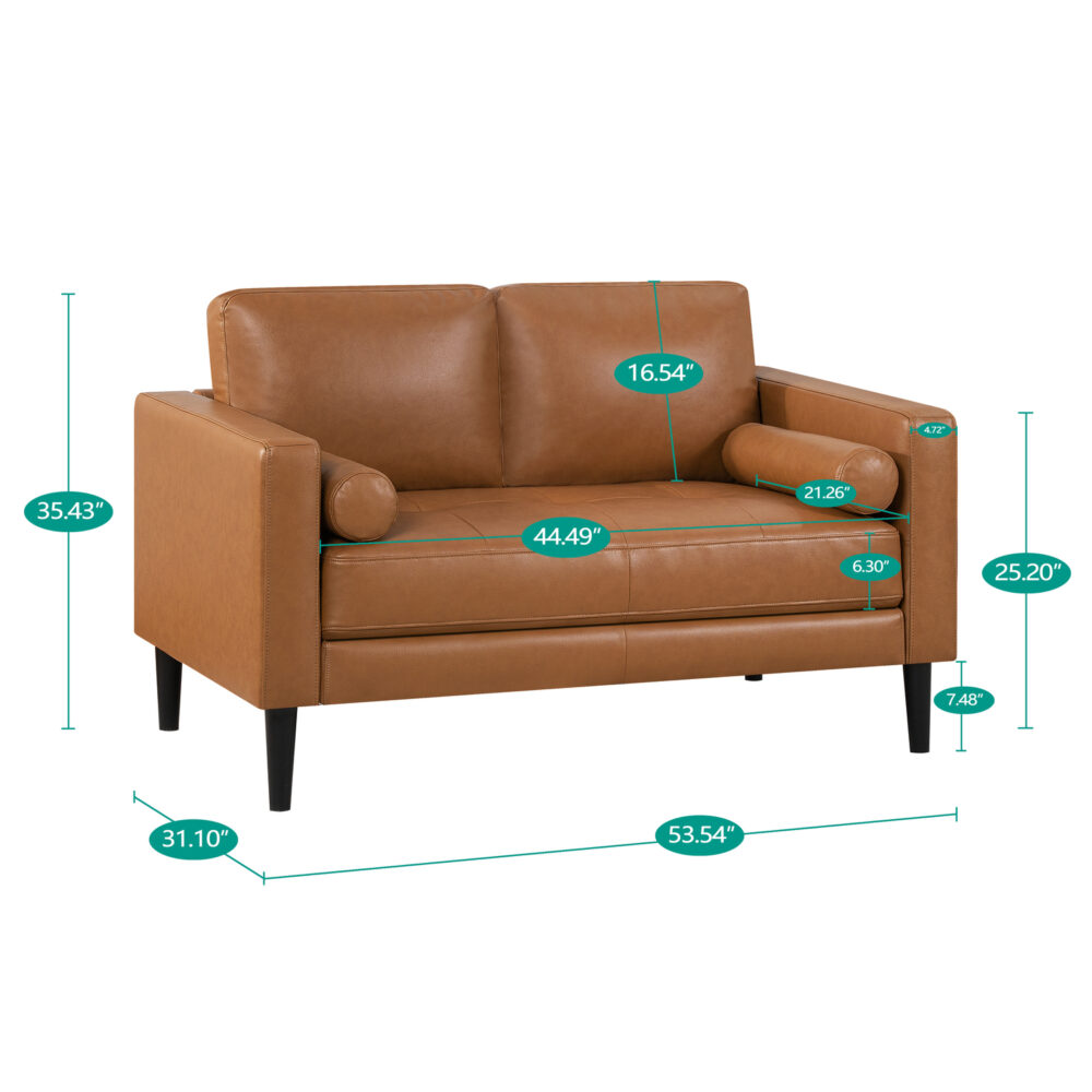 Naomi Home Velonie Air Leather Couch Upholstered Single Sofa Chair for Living Room - 18