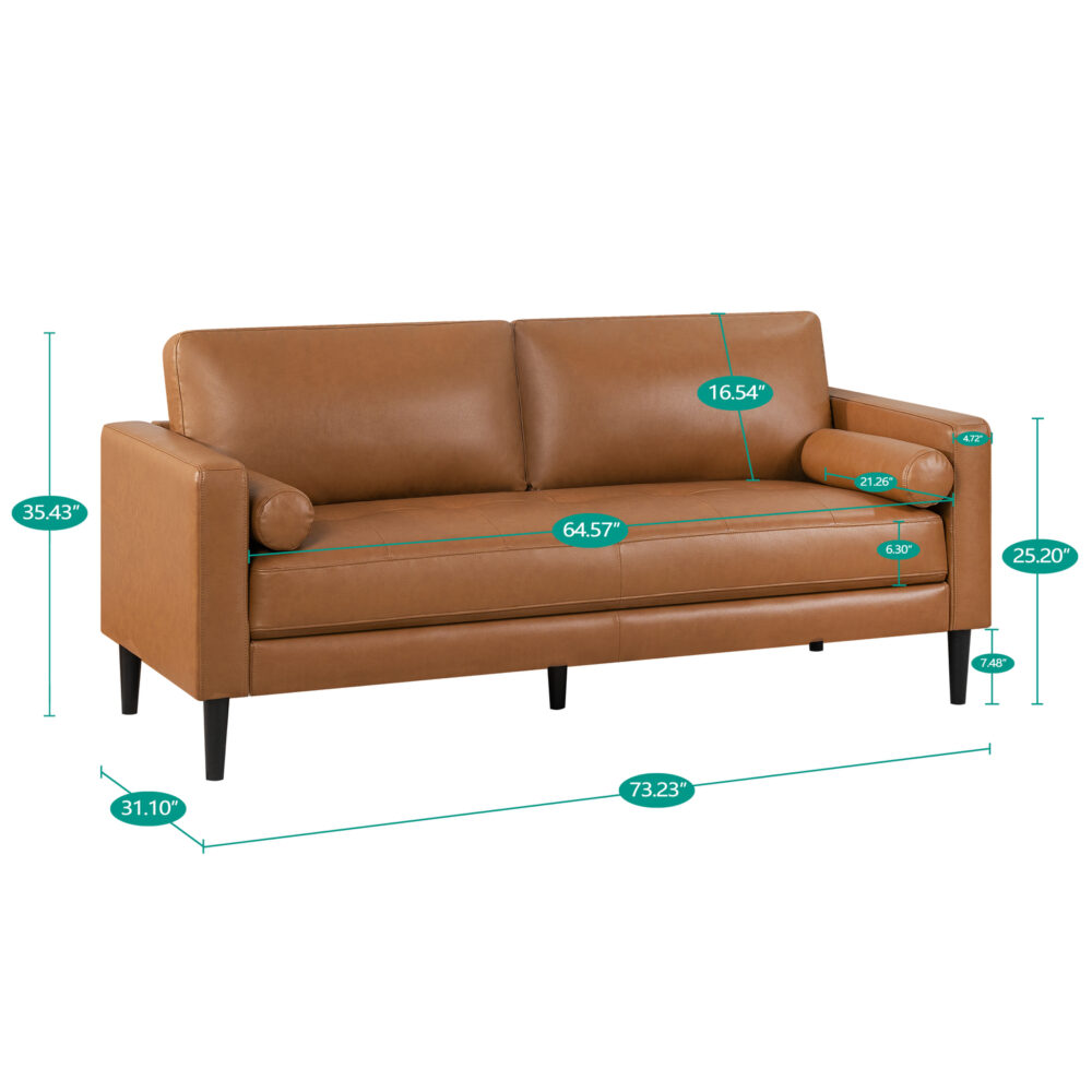 Naomi Home Velonie Air Leather Couch Upholstered Single Sofa Chair for Living Room - 27